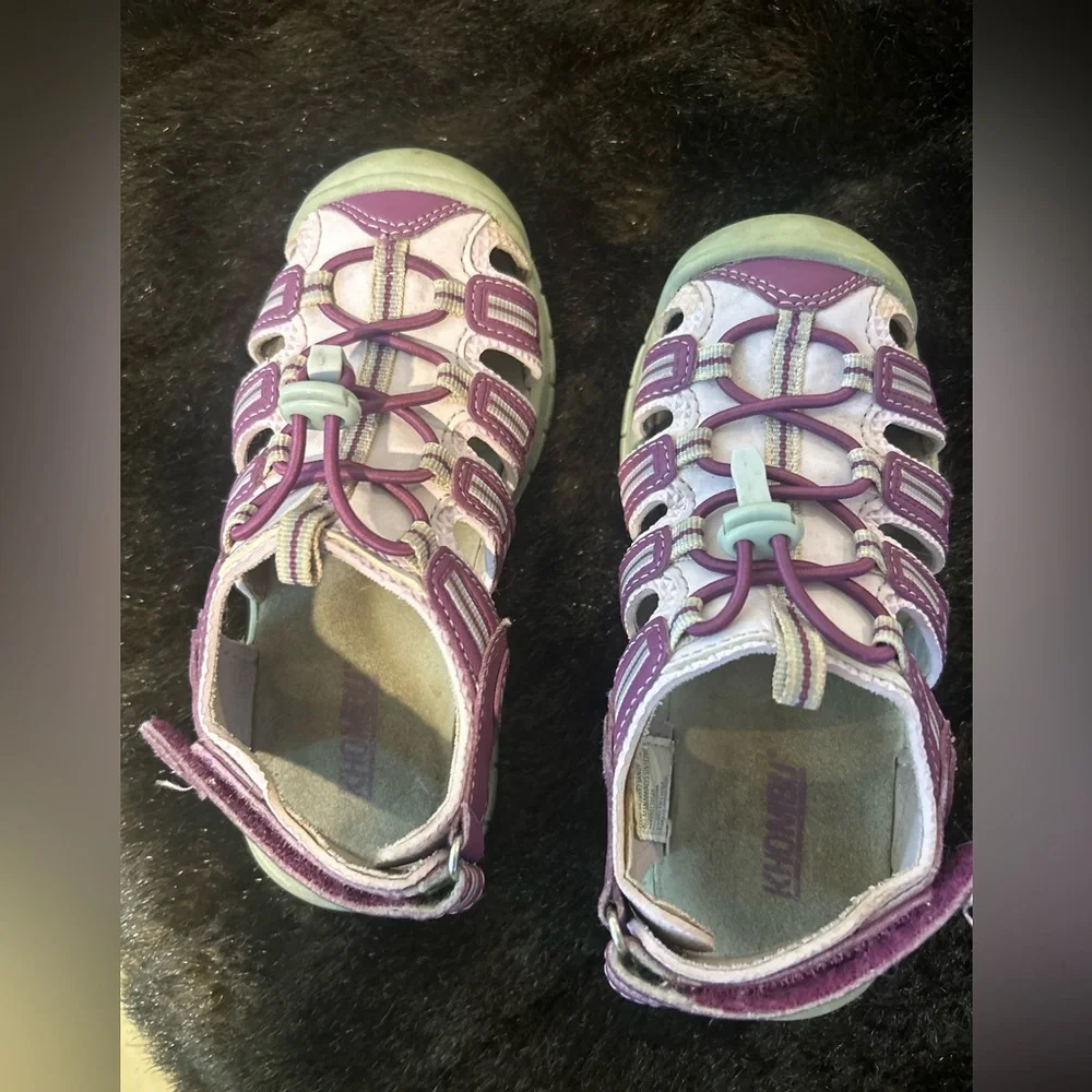 Khombu Kids Purple Sport Sandals Closed Toe Hiking Water Shoes Size 12